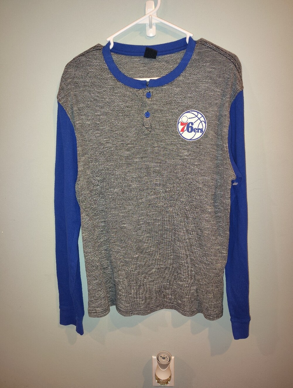 76ers NBA Waffle Knit Long Sleeve Shirt